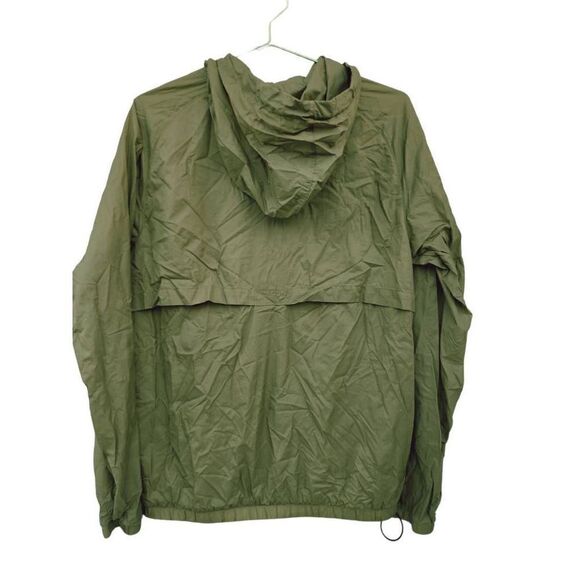 Champion Mens Anorak Jacket Green Half Zip Windbreaker Vented Loho Hood M - Picture 2 of 5